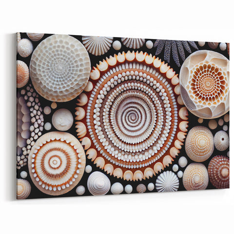 Natural Elements Wall Art | Seashell Spiral Collection Canvas Print