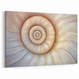 Natural Elements Wall Art | Beige Spiral Shell Close-Up Canvas Print