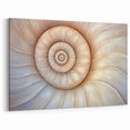 Natural Elements Wall Art | Beige Spiral Shell Close-Up Canvas Print