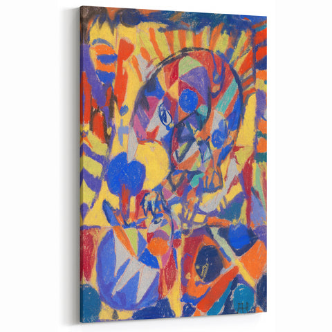 Adolf Hölzel Art: Vivid Avant-Garde Abstract Print in Bold Geometric Design