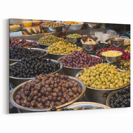 Jerusalem Wall Art - Colorful Market Olive Display Photography Decor