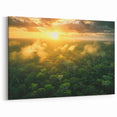 Colombia Sunset Wall Art - Amazon Rainforest Aerial Photography Print