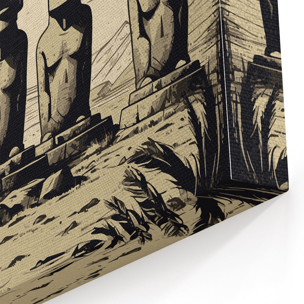 Unique Easter Island Canvas Art - Moai Sculpture Illustration Print