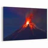 Ecuador Wall Art - Erupting Volcano Landscape Ecuadorian Scenery Canvas