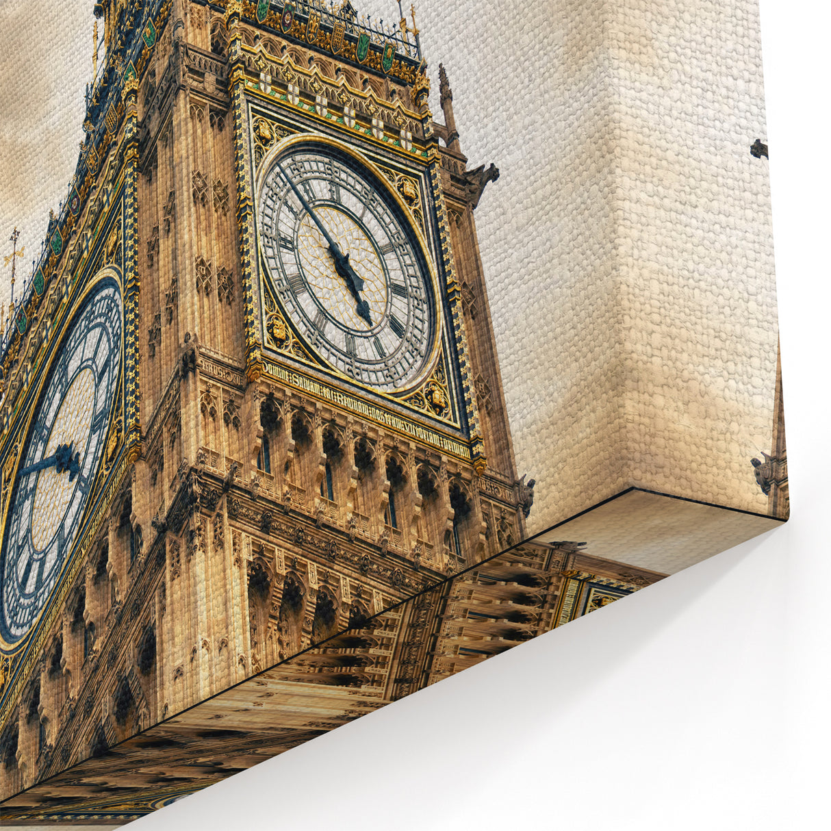 Westminster Clock Tower Art - Iconic Big Ben Canvas Prints with Clouds
