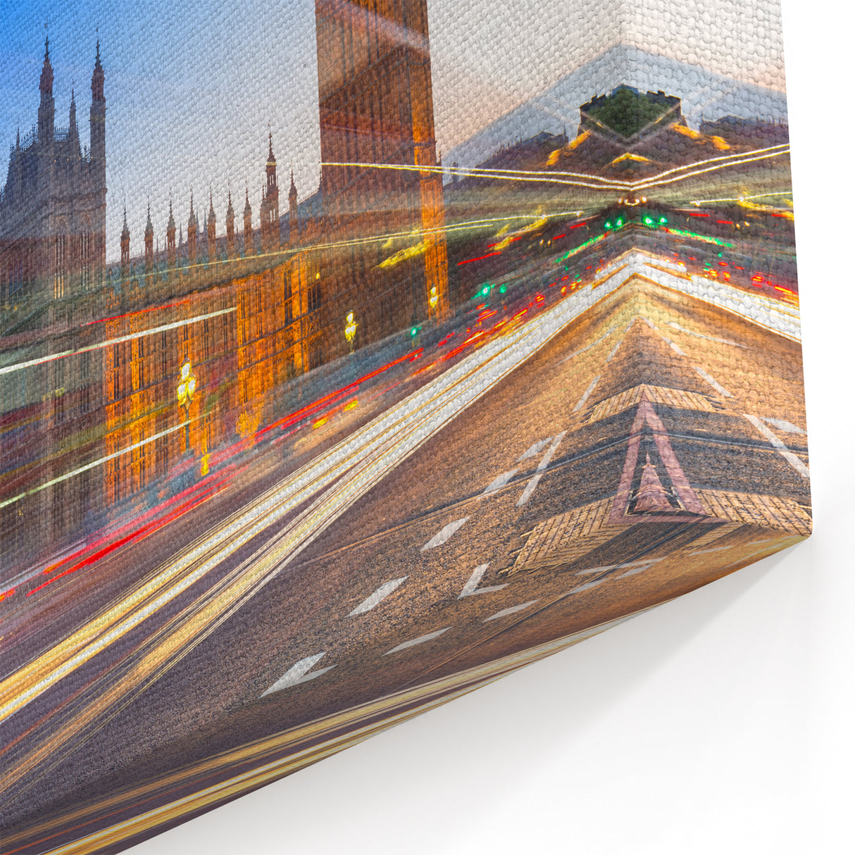 London Landmark Art - Iconic Big Ben with Light Trails Canvas Prints