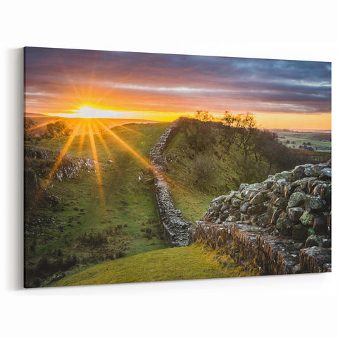 Cumbria Landscape Art - Sunrise Over Ancient Wall