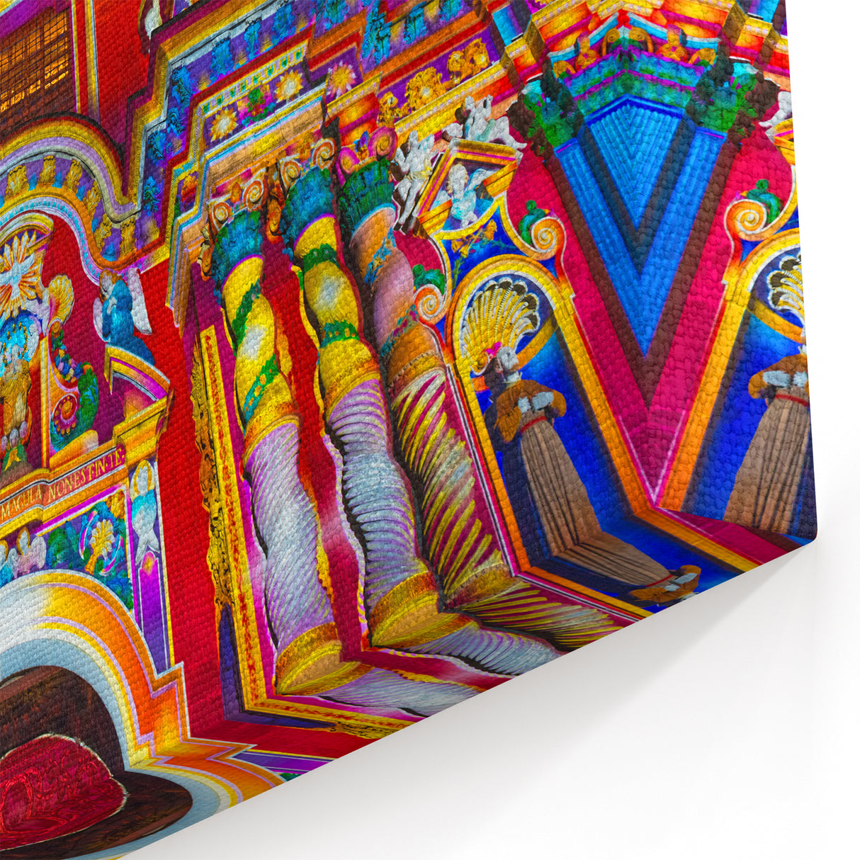 Colorful Ecuadorian Church Prints - Illuminated Nighttime Wall Art