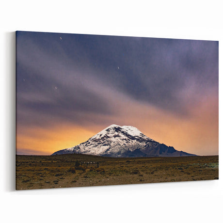 Ecuadorian Scenery Prints - Chimborazo Volcano at Dusk Wall Art