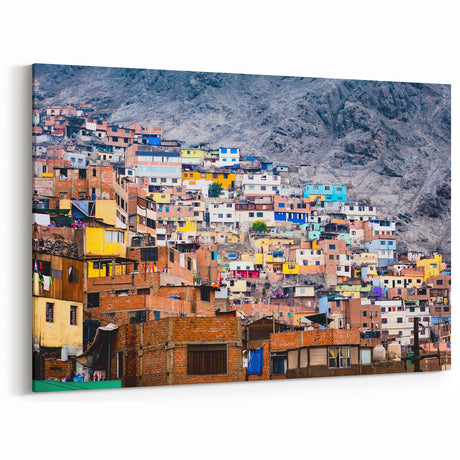 Peruvian Urban Landscape Multicolor Wall Art - Cusco Cityscape Canvas