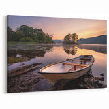 Cumbria Photography – Serene Sunrise with Boat in Lake District Scenery