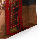 London Street Art Canvas - Red Bus and Phone Booth in London Photography Art