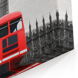 London Wall Art - Red Double-Decker Bus and Big Ben in Bold Photography