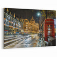 London Photography Art - Harrods at Night with Iconic Red Telephone Box