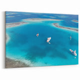 Venezuelan Photography Art - Aerial View of Boats on Turquoise Waters