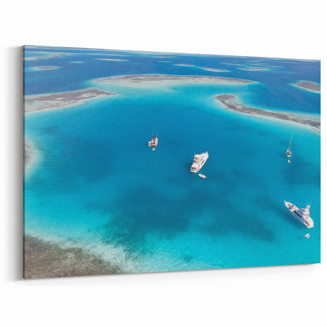 Venezuelan Photography Art - Aerial View of Boats on Turquoise Waters