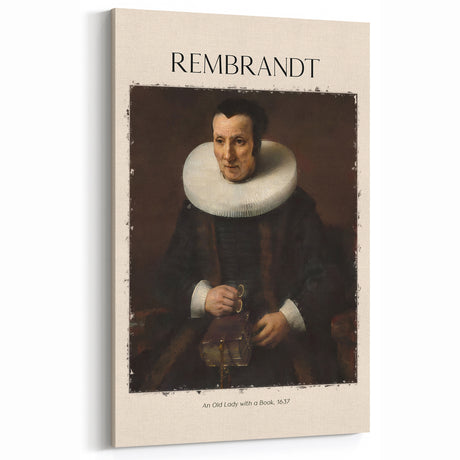 Rembrandt Wall Art – An Old Lady with a Book, 1637 – Canvas Print