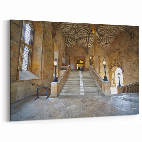 Oxford Architecture Prints - Historic Staircase and Vaulted Ceiling Art