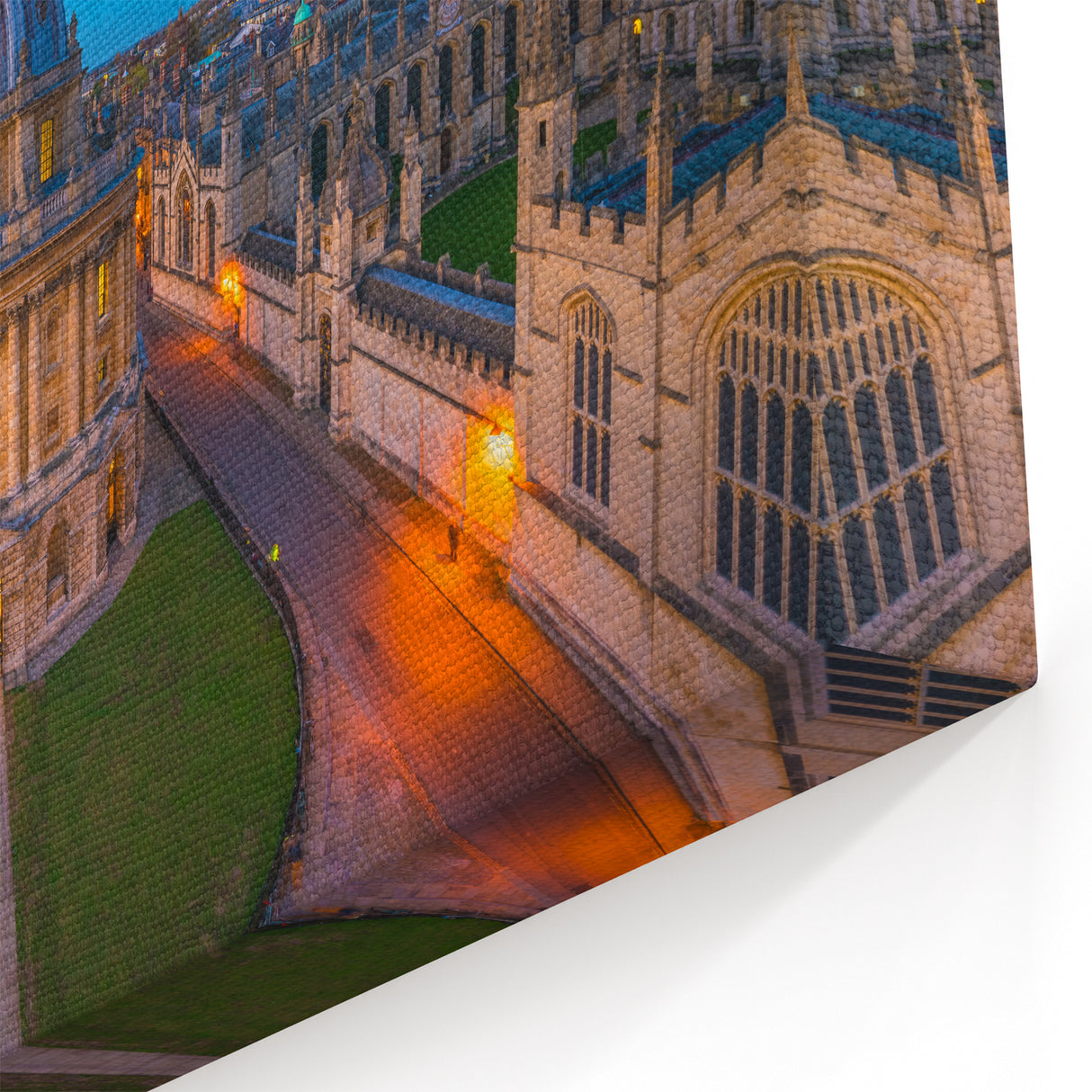 Oxford Cityscape Art - Radcliffe Camera Aerial View at Dusk Canvas