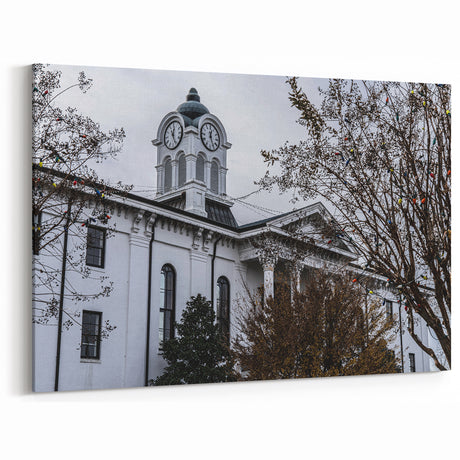 Oxford Landmarks Canvas - Classic Clocktower and Tree Silhouette Art
