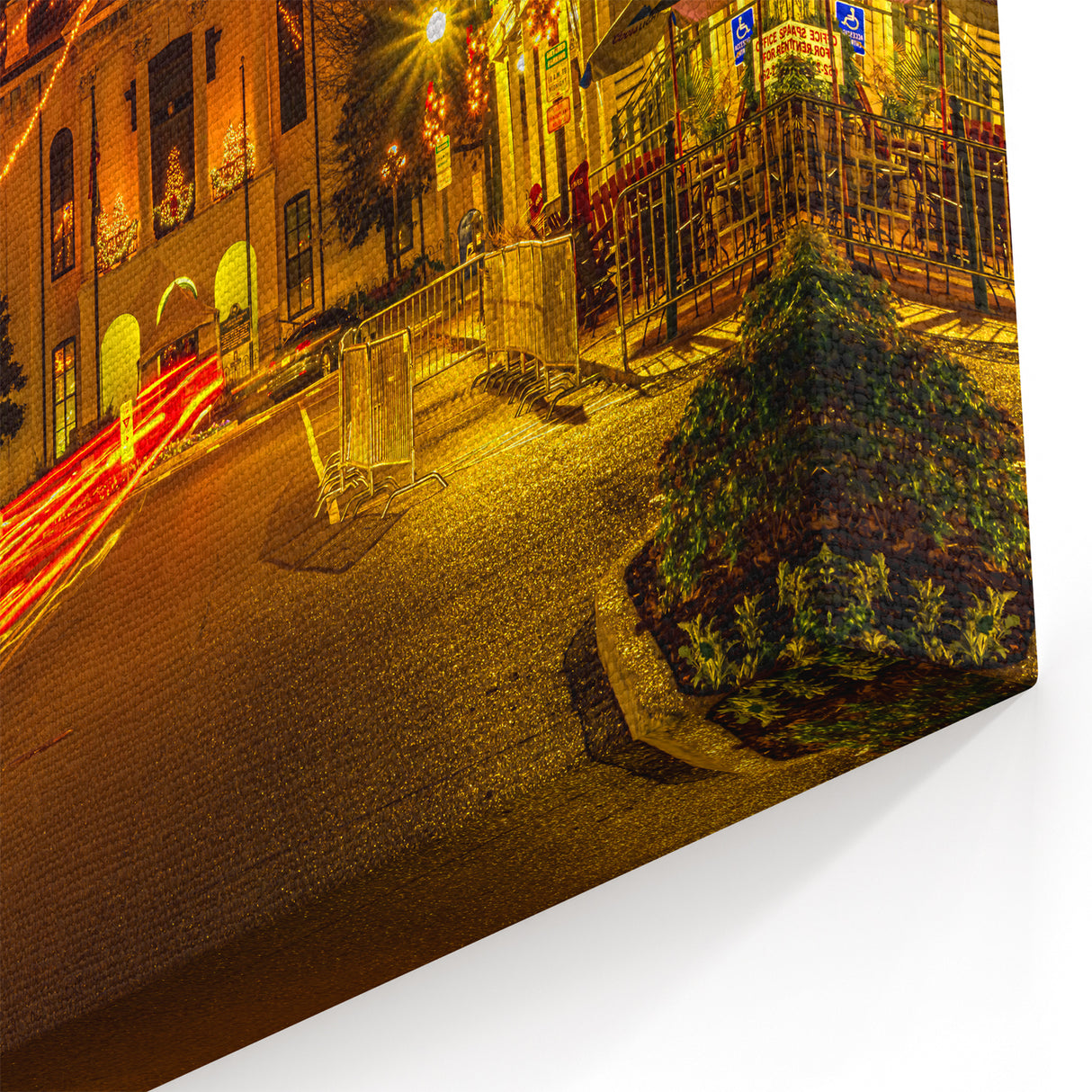 Oxford Landmarks Canvas - Festive Night Lights and Clocktower Art