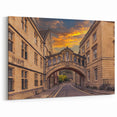 Oxford Landmarks Canvas - Bridge of Sighs at Sunset Architecture Art