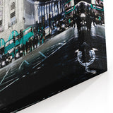 Piccadilly Wall Art - Nighttime London Street Scene with Buses