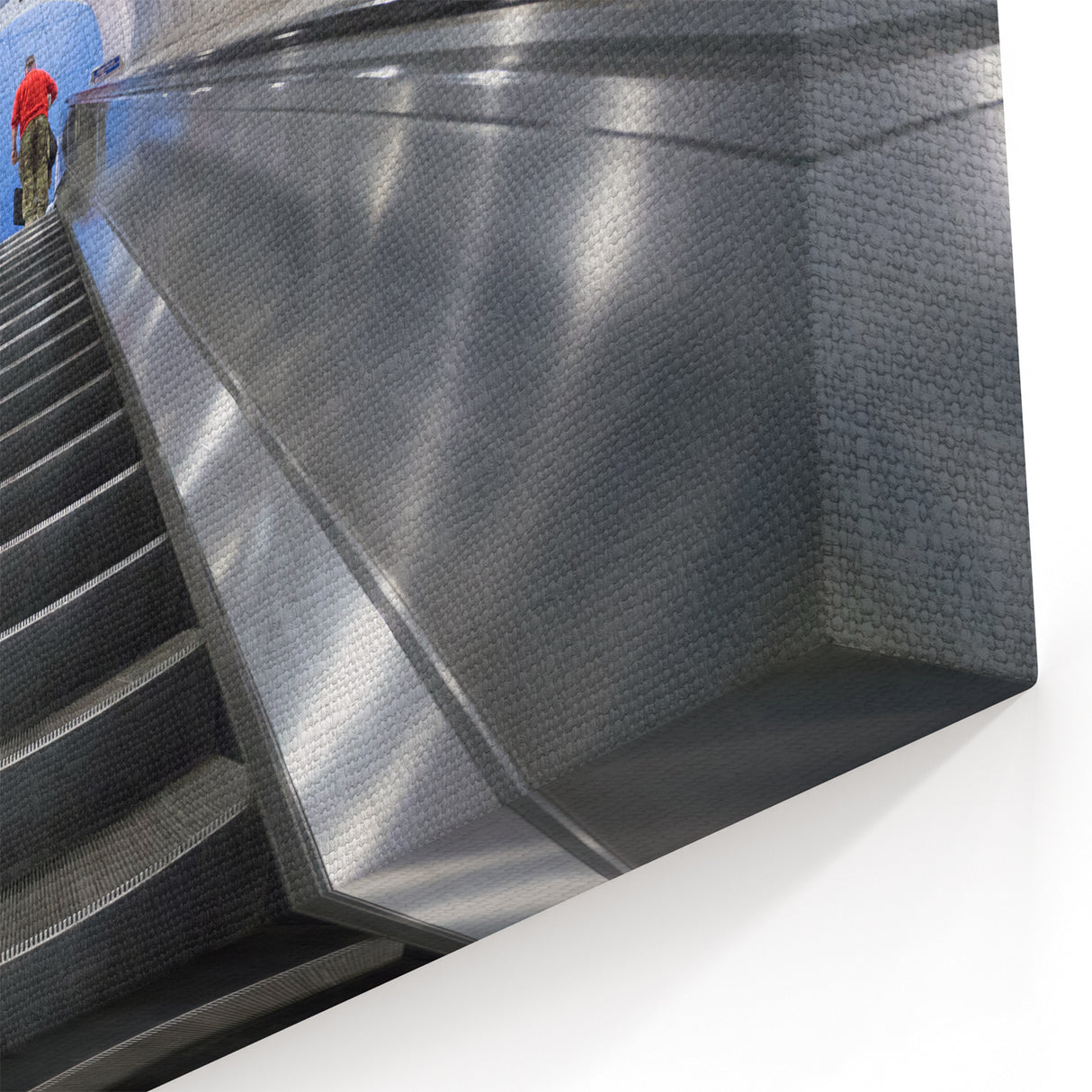 UK Cityscape Art - Piccadilly Wall Art of Escalator in Modern Tube Station