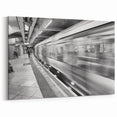 Piccadilly Circus Canvas - Black and White London Subway Motion Art
