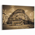 London Piccadilly Prints - Sepia-Toned Cityscape with Iconic Bus
