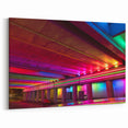 Alabama Cityscape Art Neon Lights Underpass – Vibrant Urban Wall Art