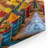 Vibrant Spice Market Scene - Israel Tel Aviv Wall Art Print