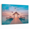 Sunset Pier Canvas - Serene Bora Bora Seascape Art