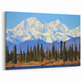 Denali Alaska Wall Art - Snow-Capped Peaks and Forest Wilderness Print