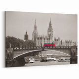 Framed London Art - Red Bus and Big Ben Contrast
