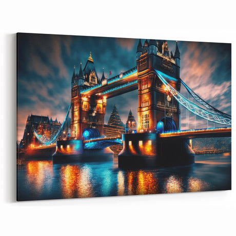 Thames Canvas Prints - Tower Bridge in Electric Night Lights