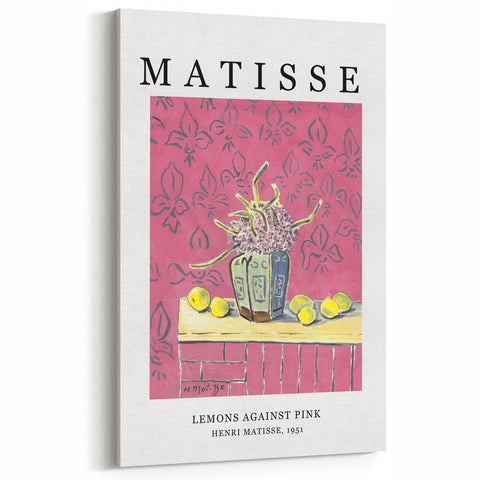 Henri Matisse Art Prints – Lemons Against Pink Canvas Wall Art – Fauvism