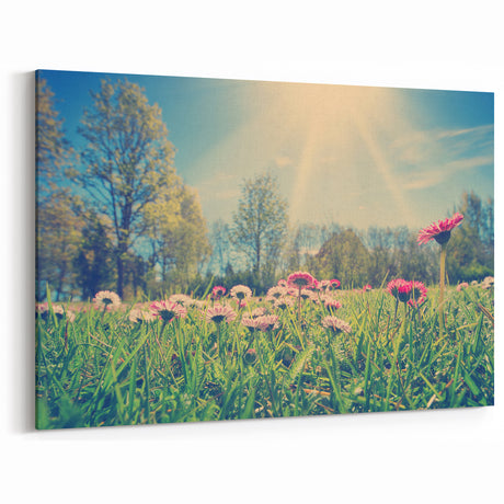 Estonian Landscape Art - Spring Meadow with Wildflowers in Bloom