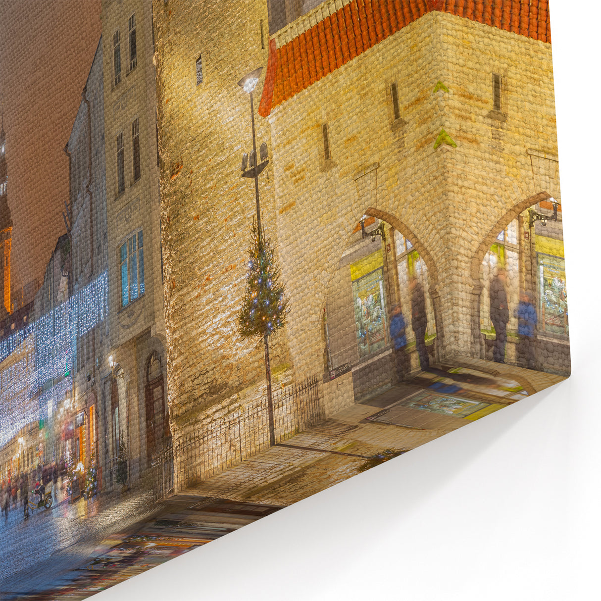 Tallinn Cityscape Art - Medieval Gates at Night in Estonia