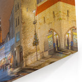 Tallinn Cityscape Art - Medieval Gates at Night in Estonia