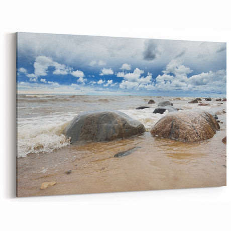 Scenic Estonia Prints - Baltic Sea Shore with Stormy Skies
