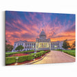 Arkansas State Posters - Sunset at Capitol Building Scenic Landscape Art