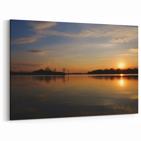 Arkansas Nature Photography - Serene Sunset Over Lake Scenic Wall Art