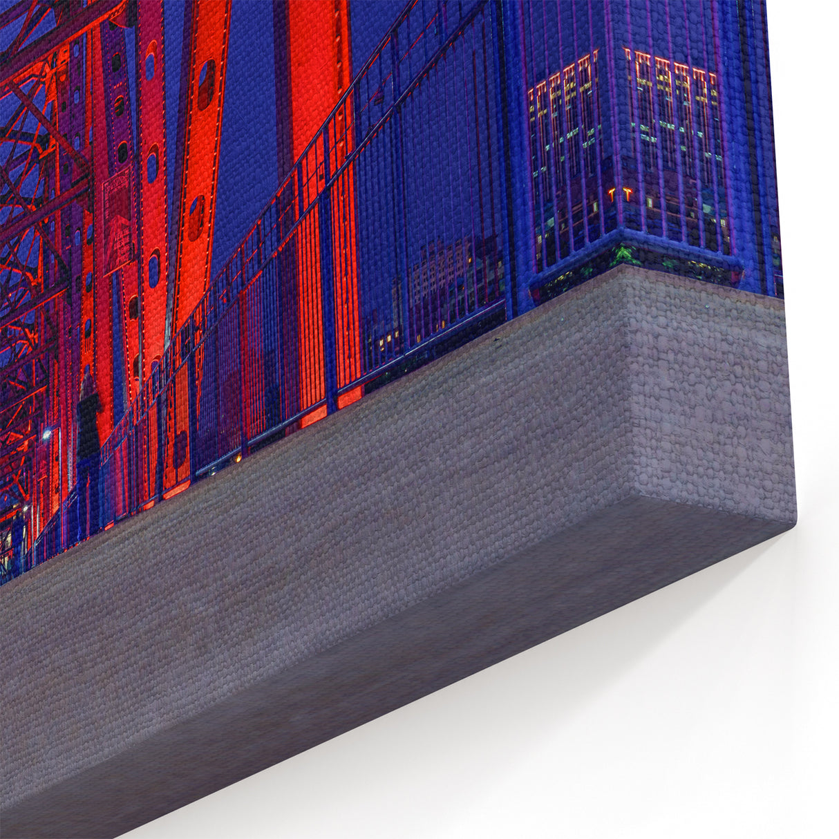 Little Rock Skyline Art - Red Bridge at Night Arkansas Scenic Print