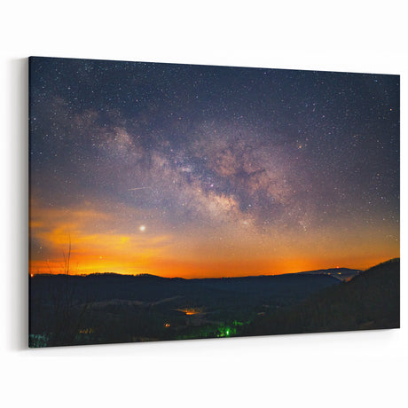 Arkansas Nature Photography - Starry Night Sky Over Ozark Mountains Art