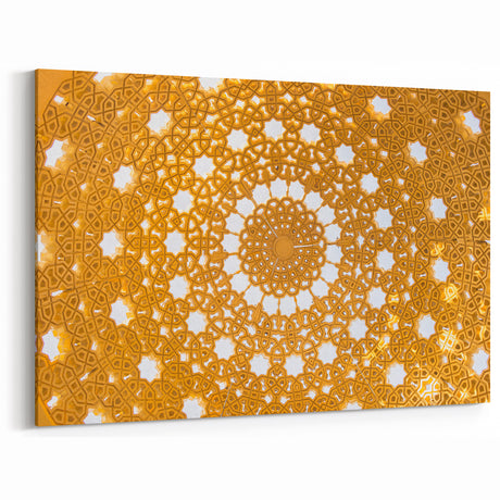 Golden Geometric Omani Ceiling Wall Art – Stunning Middle Eastern Decor
