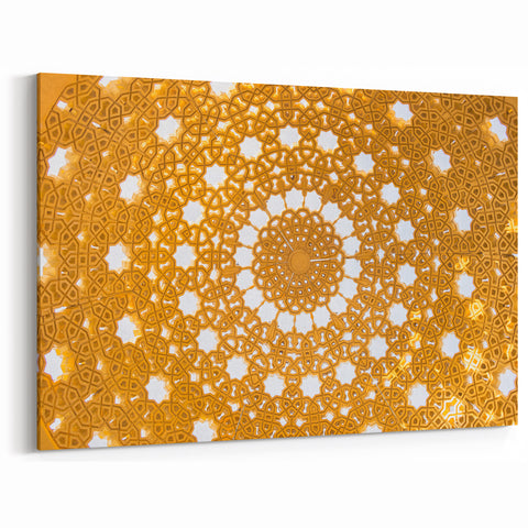 Golden Geometric Omani Ceiling Wall Art – Stunning Middle Eastern Decor