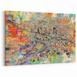 Abstract Phoenix Map Wall Art - Colorful Arizona Cityscape Print
