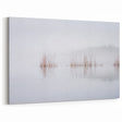 Finnish Nature Canvas - Minimalist Misty Lake with Reeds Scenic Art