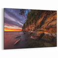 Scenic Finland Art - Sunset Over Cliffs and Coastline Nordic Nature Print